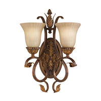 WANDLEUCHTE 35,6/19,7/49,5 cm   - Rotbraun, KONVENTIONELL, Glas/Metall (35,6/19,7/49,5cm) - Elstead Lighting