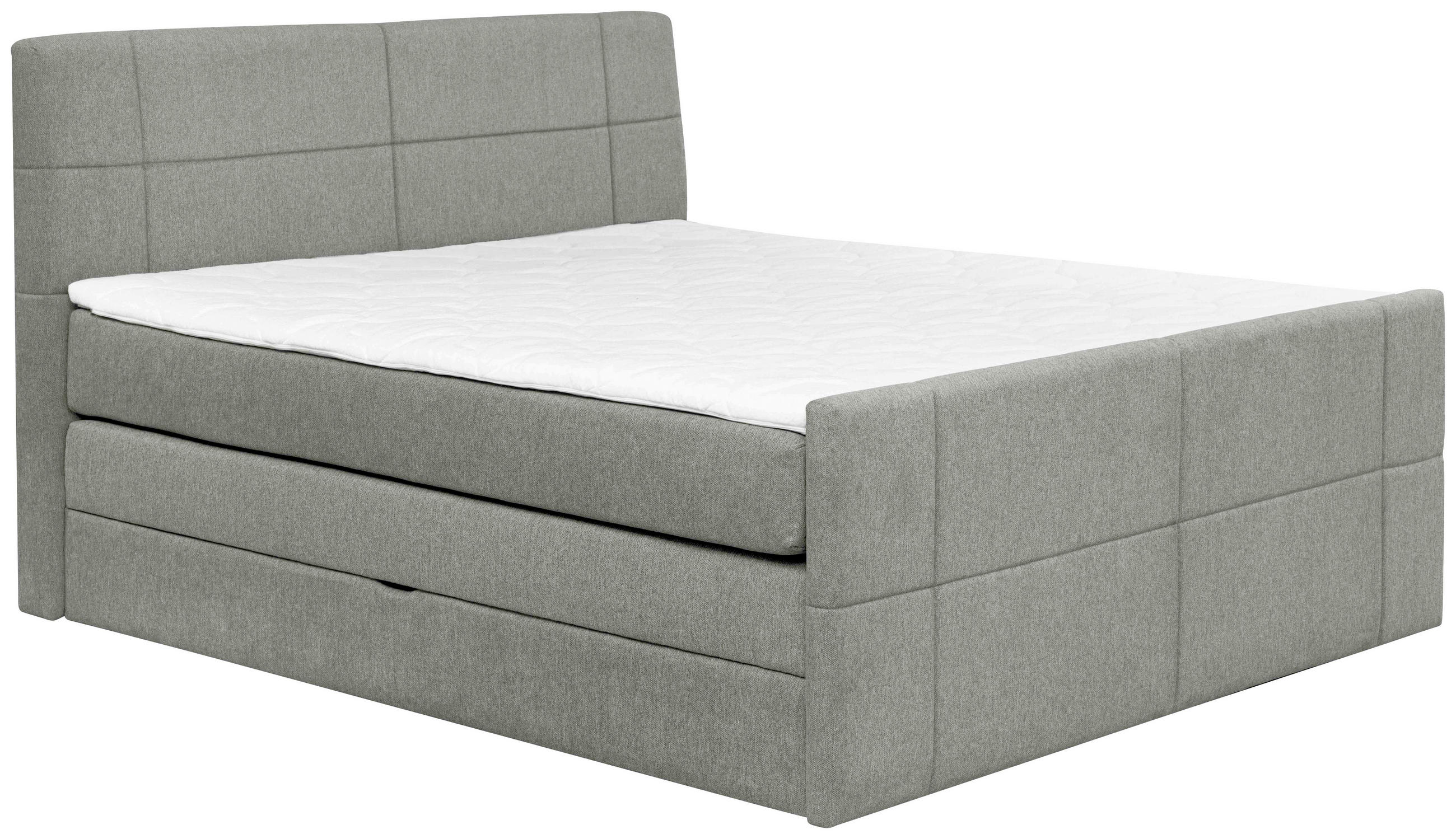 BOXSPRINGBETT 180/200 cm  in Grau  - Grau, Konventionell, Textil (180/200cm) - Carryhome