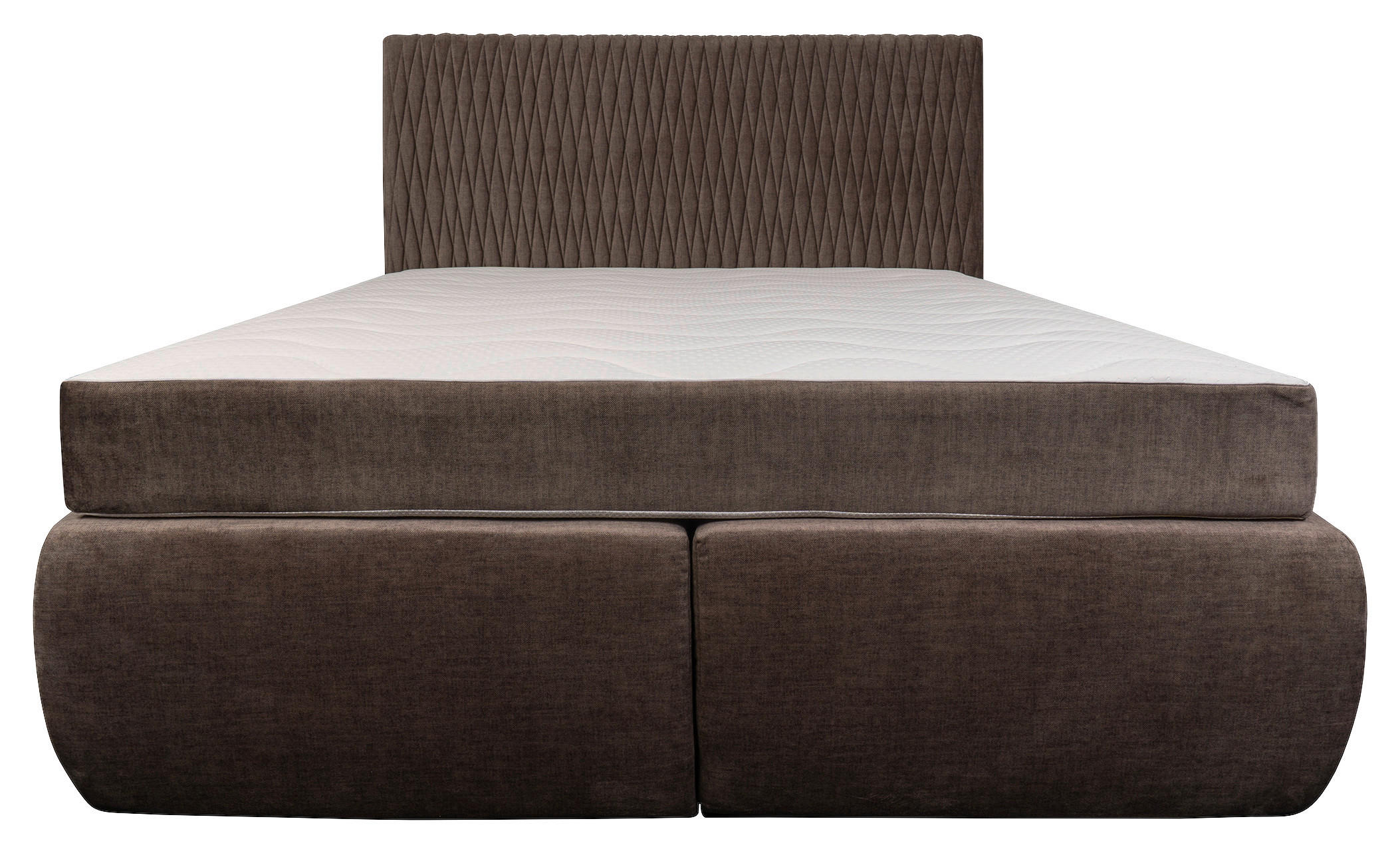 BOXSPRING-ÁGY - natúr színű/barna, Basics, textil/fa (160/200cm) - Carryhome