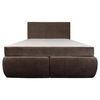 BOXSPRING-ÁGY - natúr színű/barna, Basics, textil/fa (160/200cm) - Carryhome