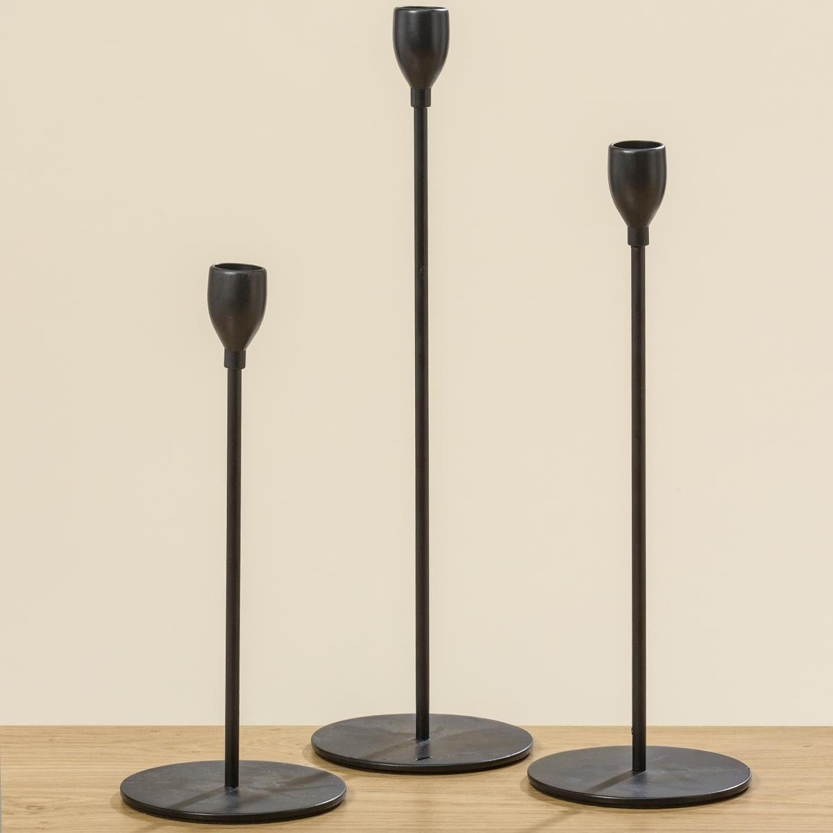 STOJAN NA SVIEČKU  kov - čierna, Basics, kov (10/23cm)