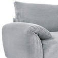 ECKSOFA Hellgrau Cord  inkl. Rückenkissen, Schlaffunktion, Rücken echt, Stauraum, Liegefläche im Originalstoff  - Hellgrau/Schwarz, KONVENTIONELL, Kunststoff/Textil (266/180cm) - Carryhome