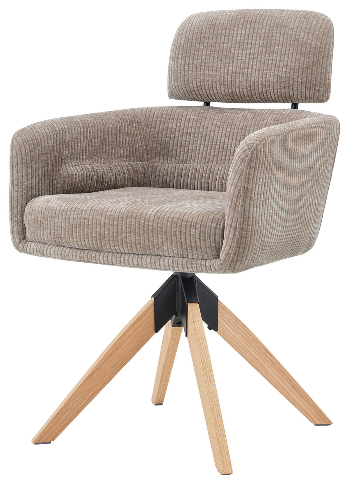 STOLICA S NASLONOM ZA RUKE  bež  drvo, metal, tekstil      - prirodne boje/bež, Konvencionalno, drvo/metal (60/90/69cm) - Livetastic