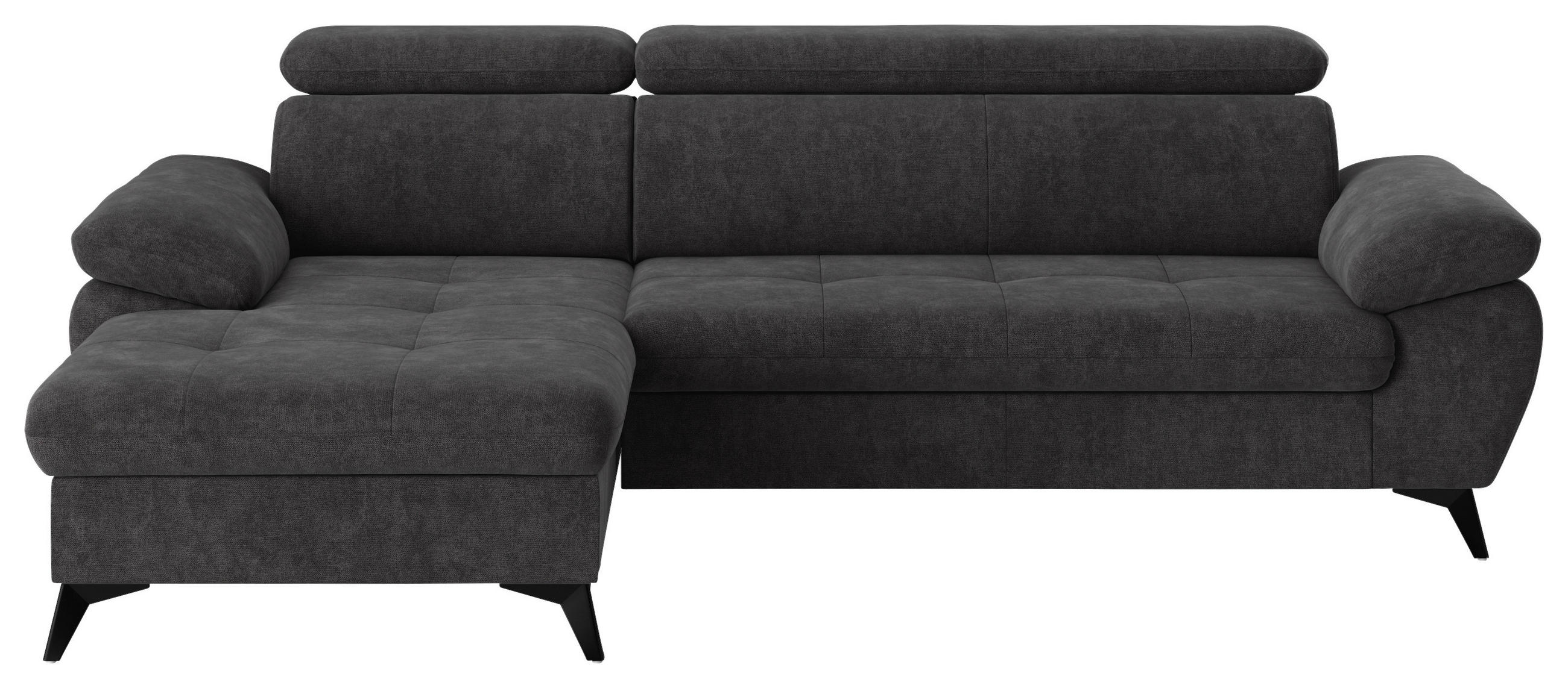 ECKSOFA in Dunkelgrau  - Schlammfarben/Dunkelgrau, Textil/Metall (166/261cm) - MID.YOU