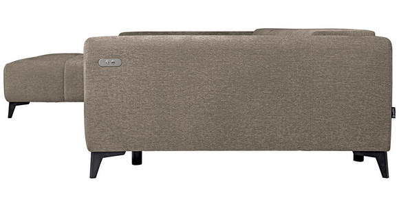 ECKSOFA  in Chenille Taupe  222/279 cm  - Taupe/Schwarz, KONVENTIONELL, Kunststoff/Textil (222/279cm) - Hom`in