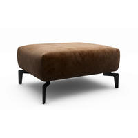 HOCKER Samt Braun  - Schwarz/Braun, Design, Textil/Metall (90/70/46cm) - SENSOO