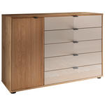 KOMMODE NEW YORK  in 120/86/43 cm  - Eiche Bianco/Schieferfarben, KONVENTIONELL, Glas/Holz (120/86/43cm) - Venda