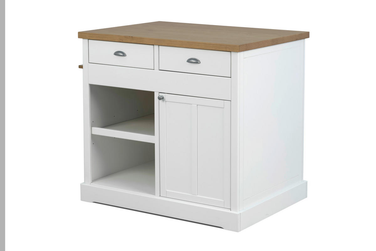 BAR in  - Weiss/Eichefarben, Design, Holz/Holzwerkstoff (103,8/97/76,5cm) - Livetastic