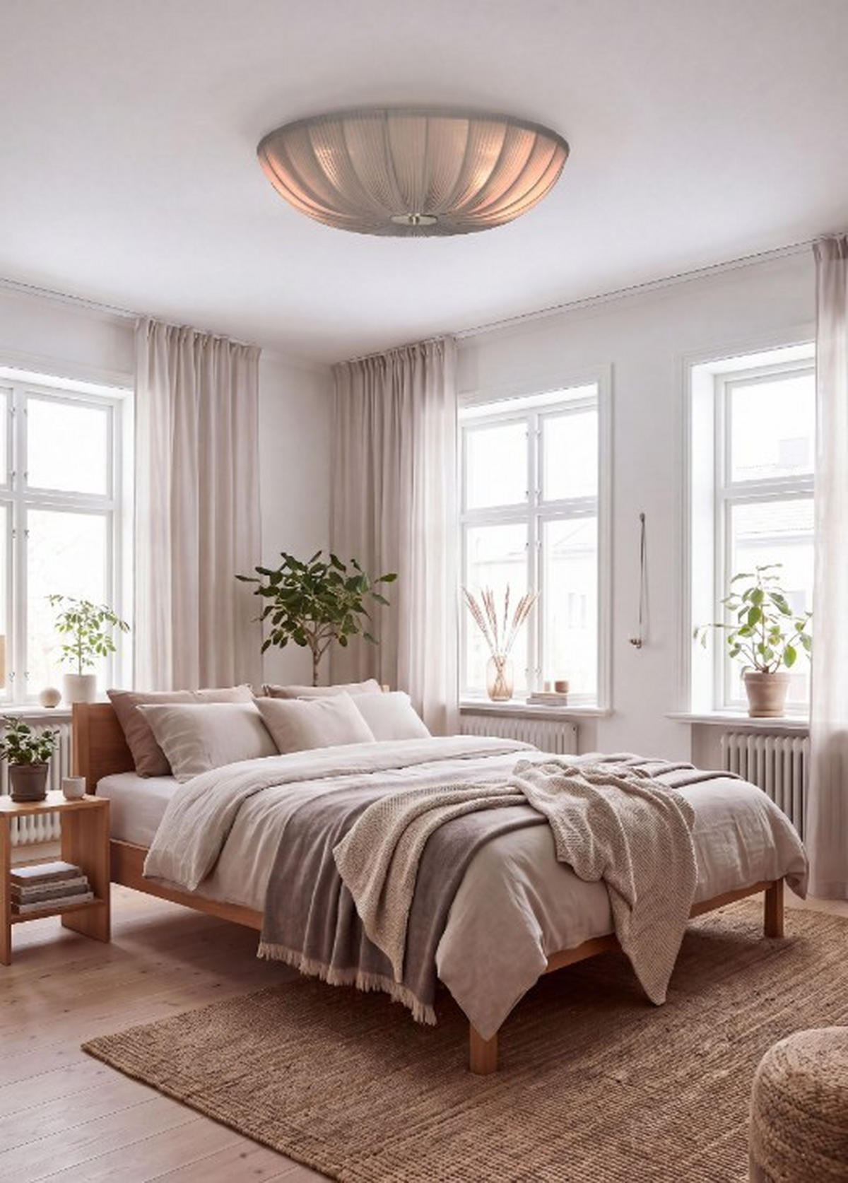 Plafond Aneta Aneta  - grå, Klassisk, metall/textil (55/12,5/55cm) - Best Price