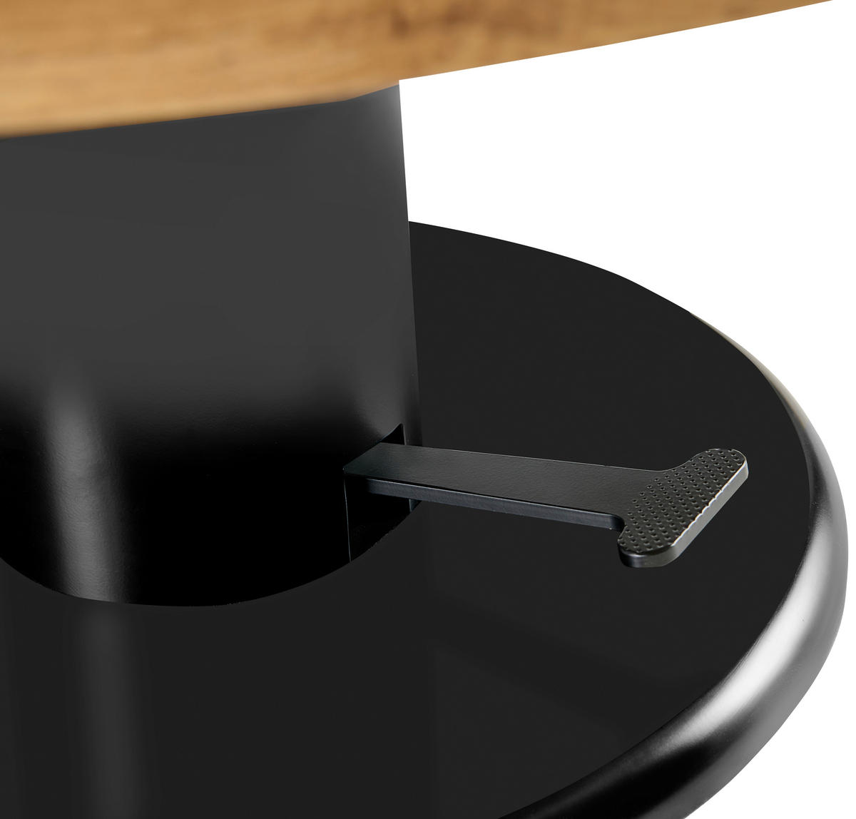 COUCHTISCH ESG 80/80/46 cm rund Schwarz, Eichefarben  - Eichefarben/Schwarz, Design, Glas/Holzwerkstoff (80/80/46cm) - MID.YOU