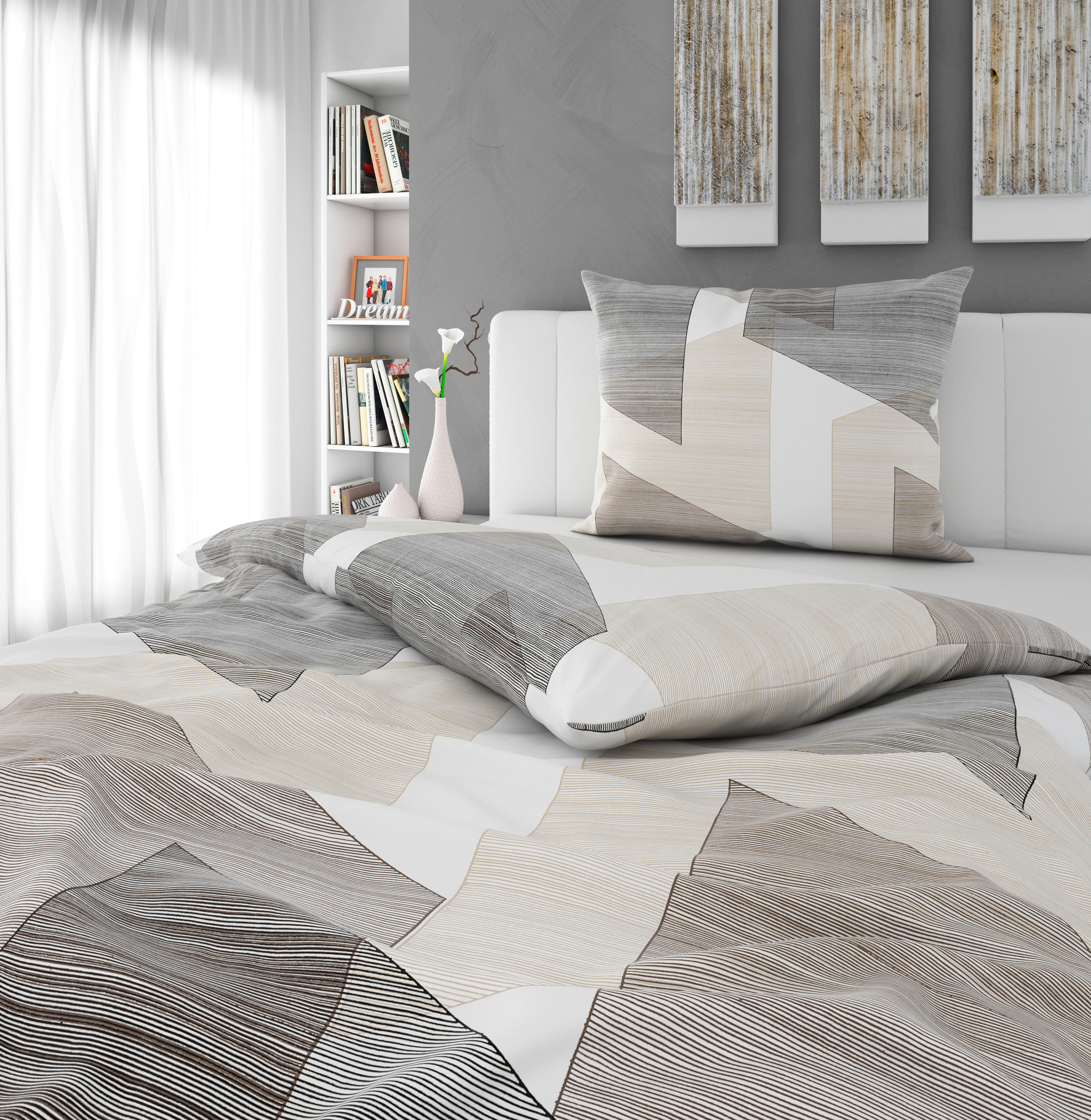 BETTWÄSCHE Mavie Satin 200/210 cm  - Grau, KONVENTIONELL, Textil (200/210cm) - Esposa