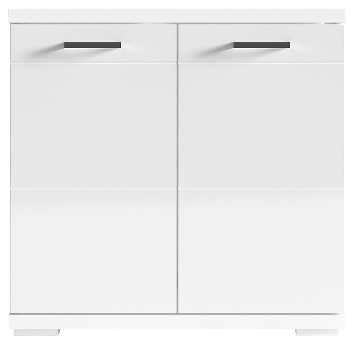 WASCHBECKENUNTERSCHRANK 60/59/31,5 cm  - Chromfarben/Weiß Hochglanz, MODERN, Holzwerkstoff/Kunststoff (60/59/31,5cm) - MID.YOU