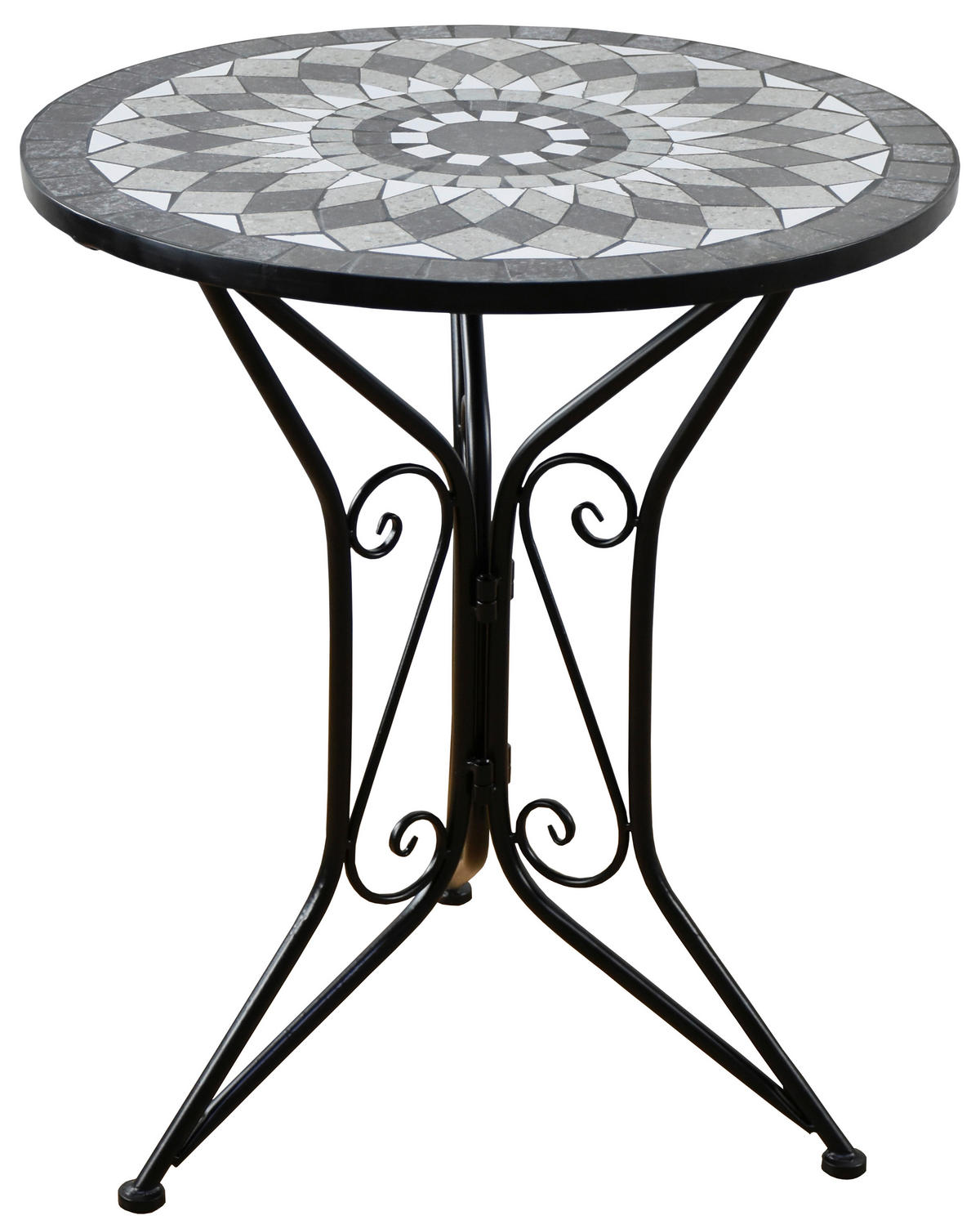 BALKONSET   - Schwarz/Weiß, MODERN, Stein/Metall - Gardenson