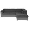 ECKSOFA Chenille, Lederlook Schwarz, Fango  - Fango/Schwarz, Basics, Holz/Textil (252/217cm) - MID.YOU