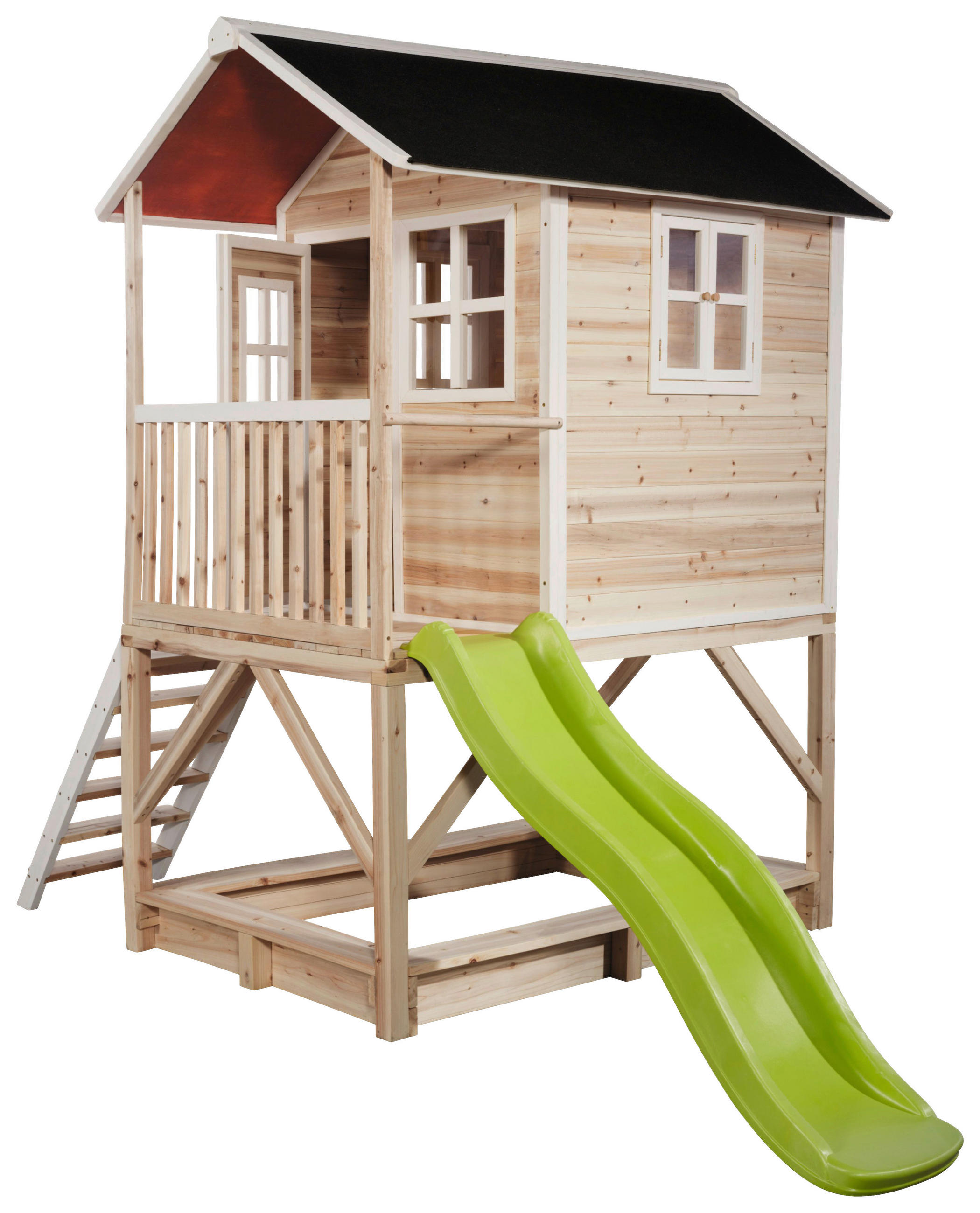 SPIELHAUS EXIT LOFT 500  - Limette/Naturfarben, KONVENTIONELL, Holz (329/190/253cm) - EXIT Toys