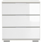 NACHTKÄSTCHEN Weiß - Chromfarben/Alufarben, Design, Glas/Kunststoff (52/58/38cm) - Carryhome
