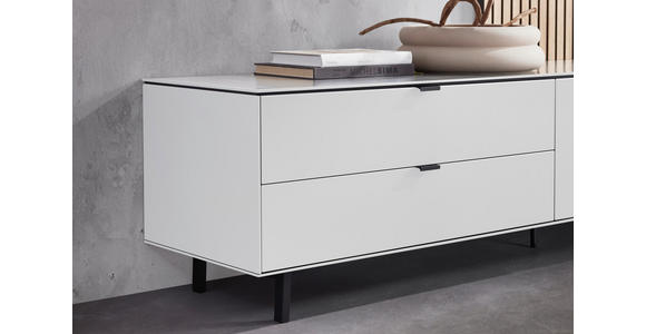 WOHNWAND  in Weiß, Naturfarben  216/149/46 cm  - Weiß/Naturfarben, Design, Glas/Holzwerkstoff (216/149/46cm) - Dieter Knoll