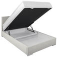 BOXBETT 140/200 cm in Ecru - Chromfarben/Ecru, KONVENTIONELL, Kunststoff/Textil (140/200cm) - Carryhome