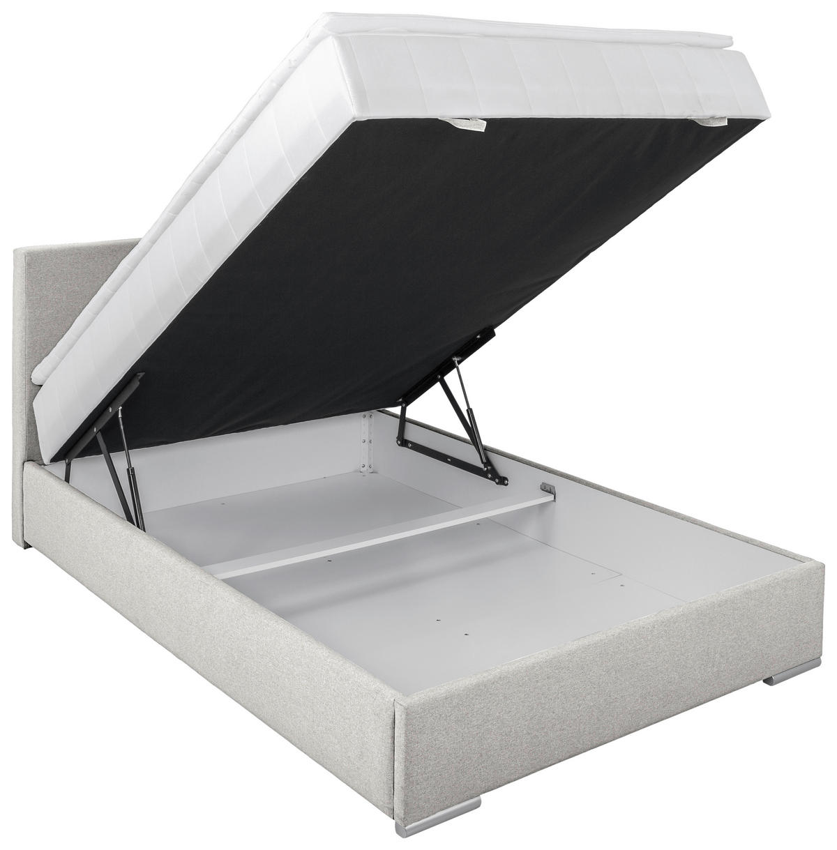 BOXBETT 140/200 cm  in Ecru  - Chromfarben/Ecru, KONVENTIONELL, Kunststoff/Textil (140/200cm) - Boxxx