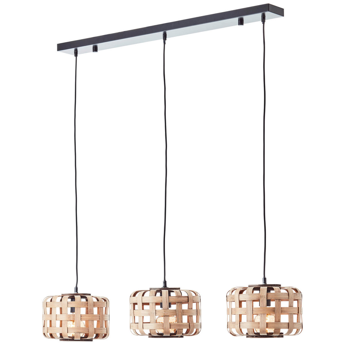 HÄNGELEUCHTE 104/24,5/146 cm  - Schwarz/Naturfarben, Natur, Holz/Metall (104/24,5/146cm)