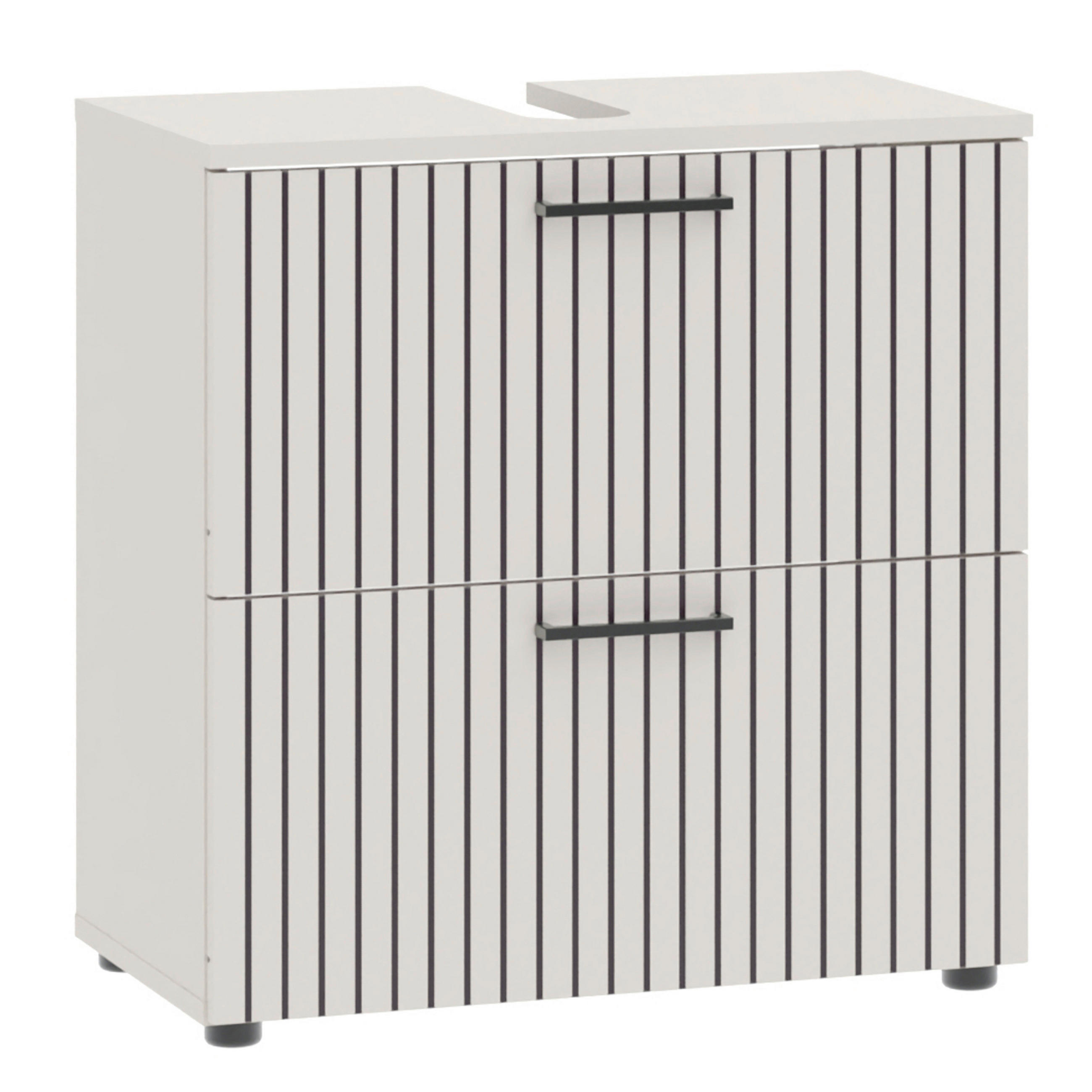 WASCHBECKENUNTERSCHRANK 60/62/35 cm  - Kaschmir/Schwarz, Trend, Holzwerkstoff/Metall (60/62/35cm) - Respekta