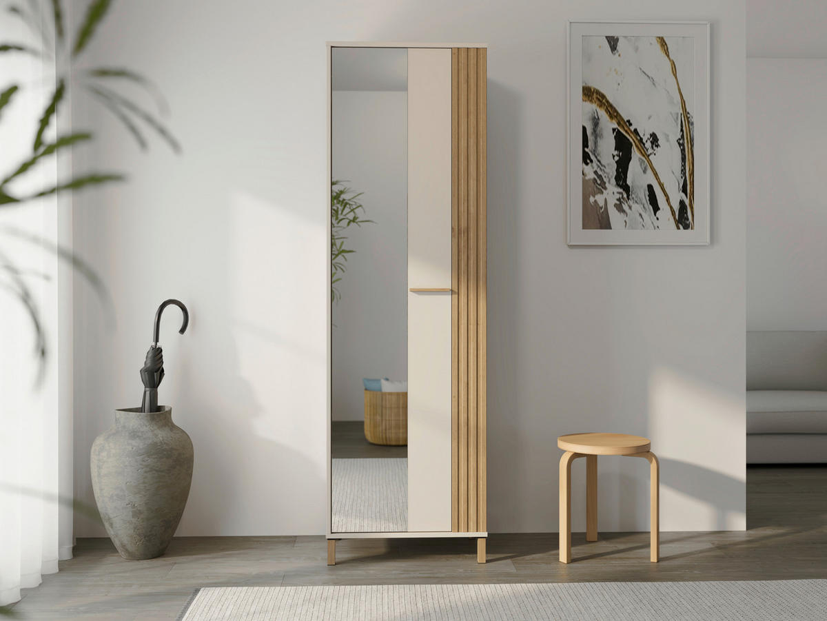 GARDEROBE 5-teilig  in 220/192,5/40 cm  - Kaschmir/Eiche Artisan, Basics, Glas/Holzwerkstoff (220/192,5/40cm) - Carryhome