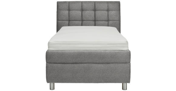 POLSTERBETT Matratze, Lattenrost Hellgrau 100/200 cm - Silberfarben/Hellgrau, KONVENTIONELL, Holz/Textil (100/200cm) - Esposa