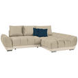 ECKSOFA in Blau, Beige  - Blau/Beige, MODERN, Textil/Metall (290/192cm) - Carryhome