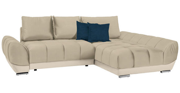 ECKSOFA in Blau, Beige  - Blau/Beige, MODERN, Textil/Metall (290/192cm) - Carryhome