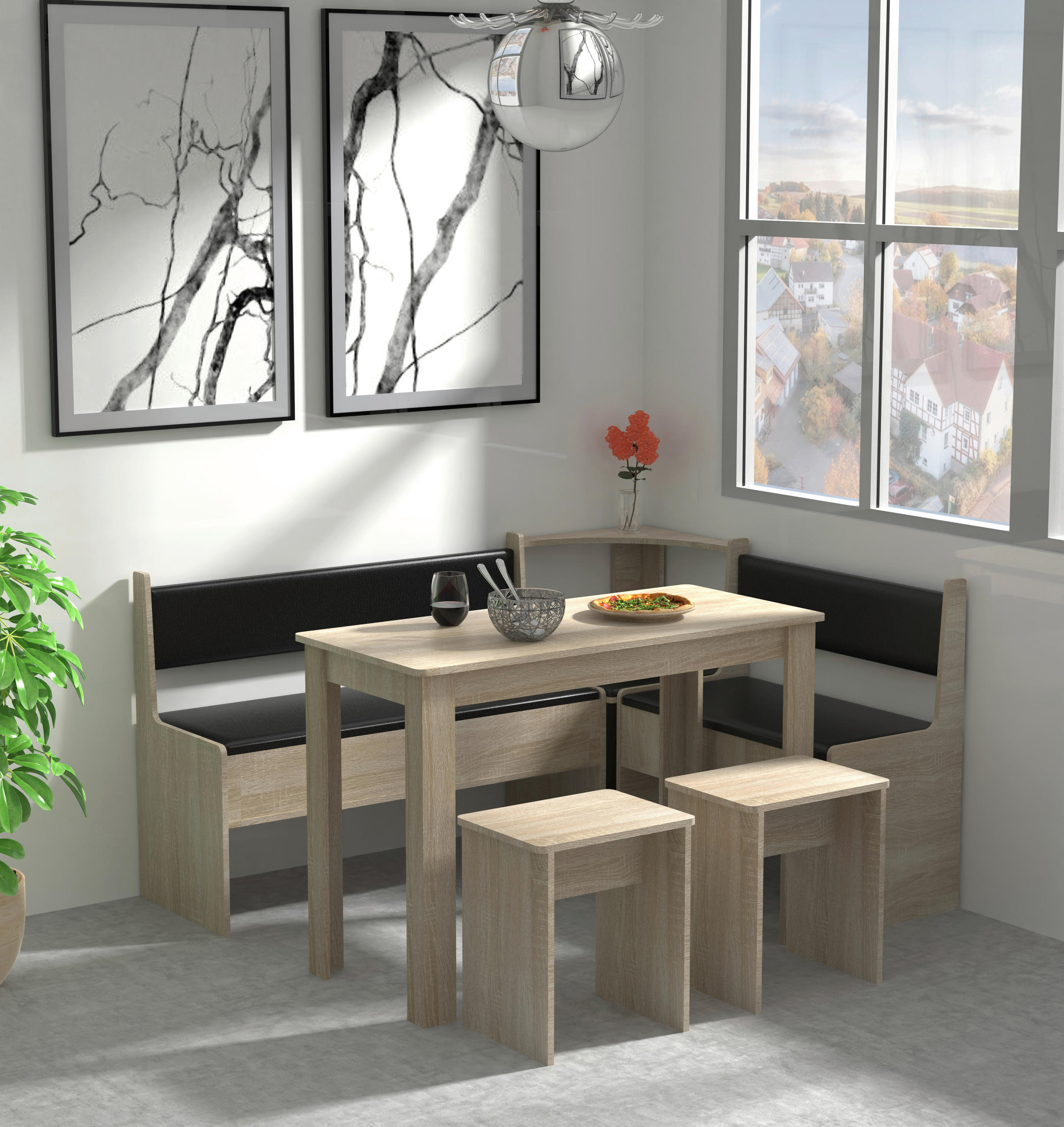 ECKBANKGRUPPE Sonoma Eiche  - Sonoma Eiche, MODERN (153/115cm) - MID.YOU