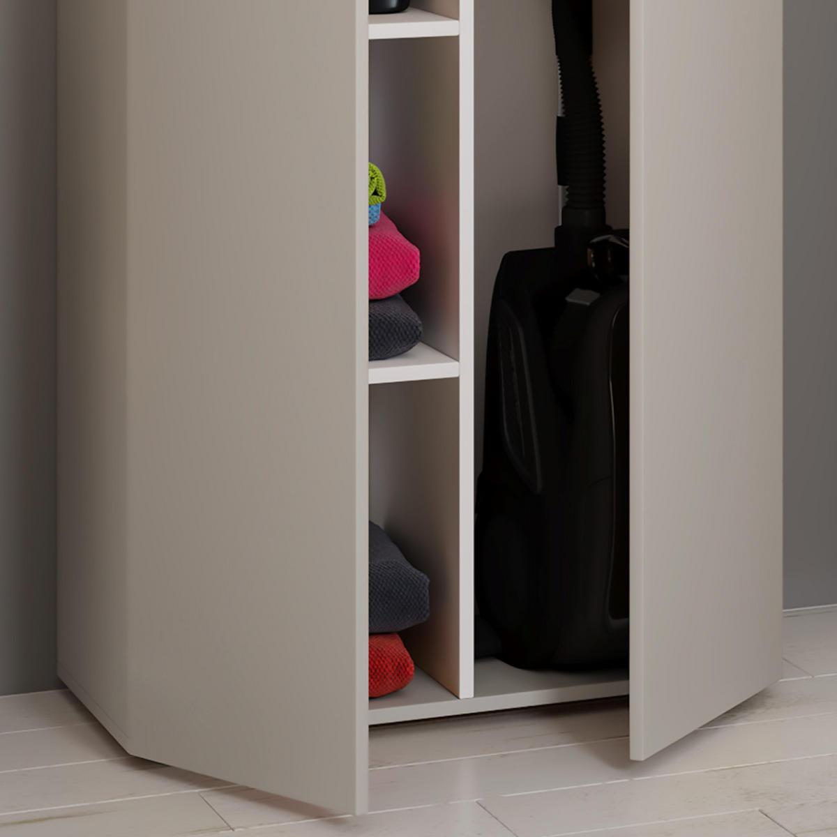 MEHRZWECKSCHRANK 70/223/39 cm  - Schwarz/Grau, Modern, Holzwerkstoff/Kunststoff (70/223/39cm) - MID.YOU