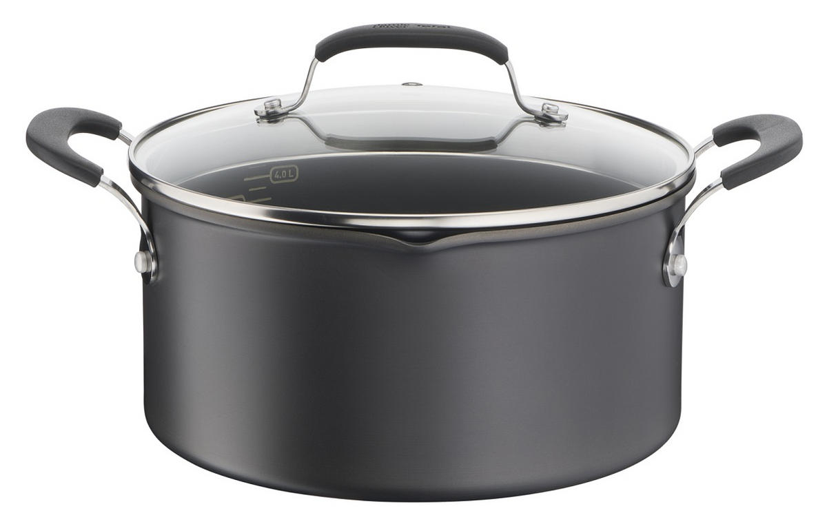 STEKGRYTA 24 cm  - svart/transparent, Design, metall/glas (24cm) - Tefal