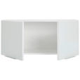 AUFSATZSCHRANK 91/40/40,5 cm - Weiß Hochglanz/Alufarben, Design, Holzwerkstoff/Metall (91/40/40,5cm) - Voleo