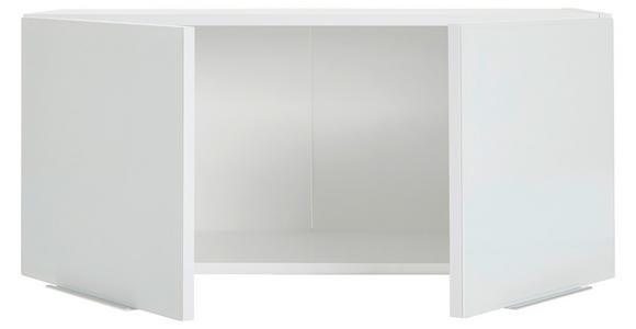 AUFSATZSCHRANK 91/40/40,5 cm - Weiß Hochglanz/Alufarben, Design, Holzwerkstoff/Metall (91/40/40,5cm) - Voleo