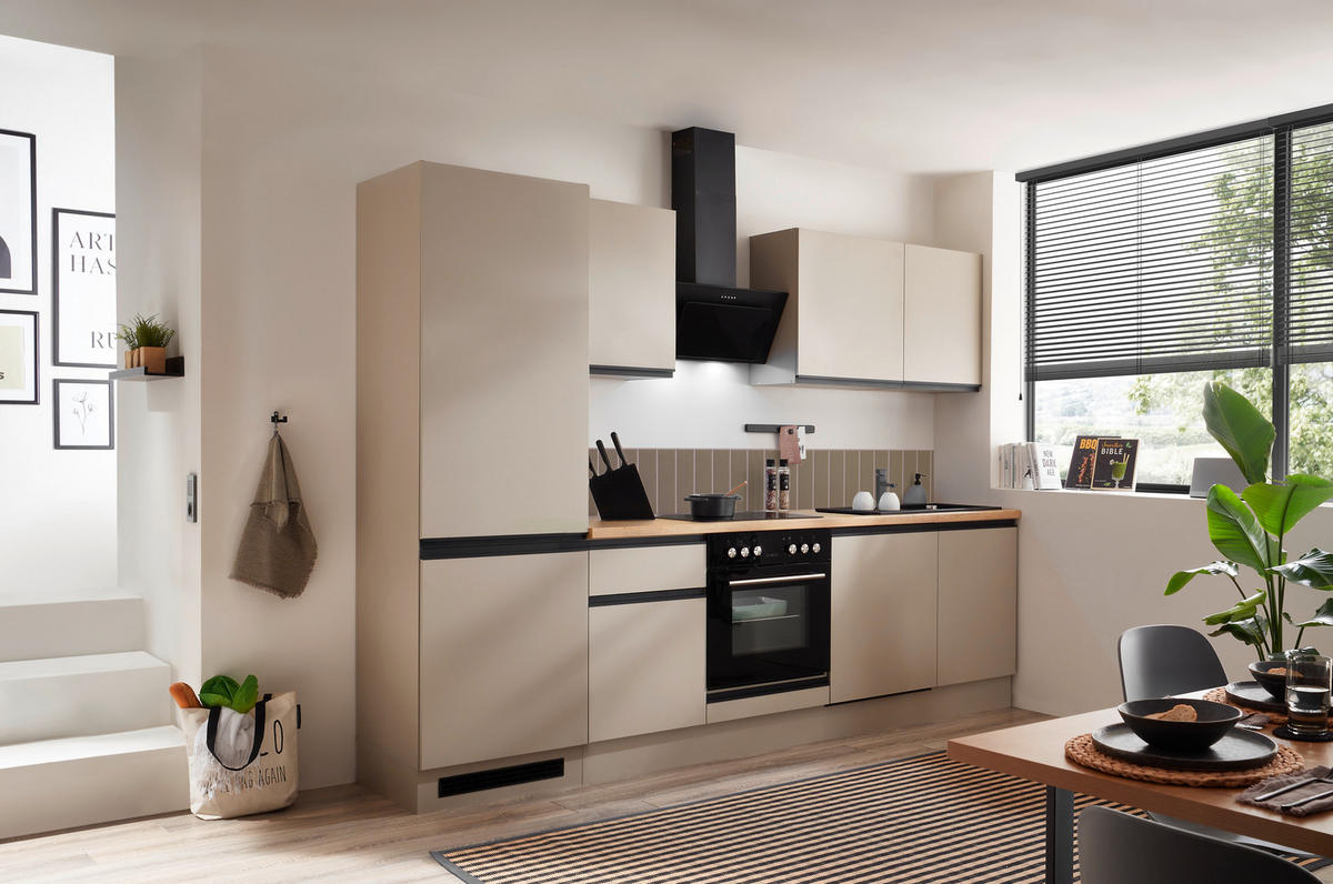 KÜCHENBLOCK 280 cm   in Seidengrau  - Eichefarben/Seidengrau, Trend, Holzwerkstoff/Metall (280cm) - P & B