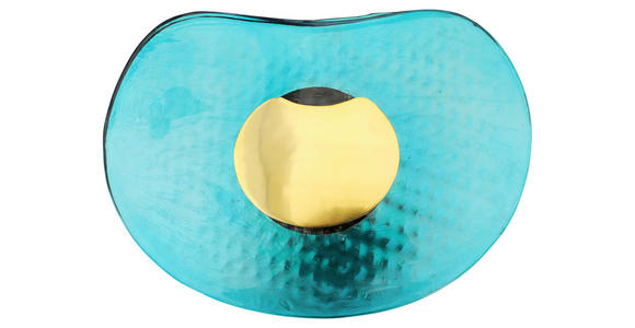 BEISTELLTISCH 30/30/60 cm Türkis, Goldfarben organisch  - Türkis/Goldfarben, Design, Glas/Metall (30/30/60cm) - Landscape