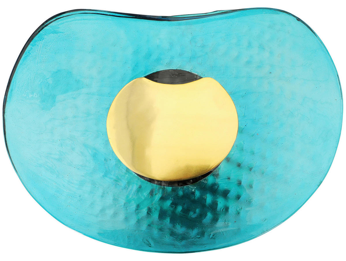 BEISTELLTISCH 30/30/60 cm Türkis, Goldfarben organisch  - Türkis/Goldfarben, Design, Glas/Metall (30/30/60cm) - Landscape