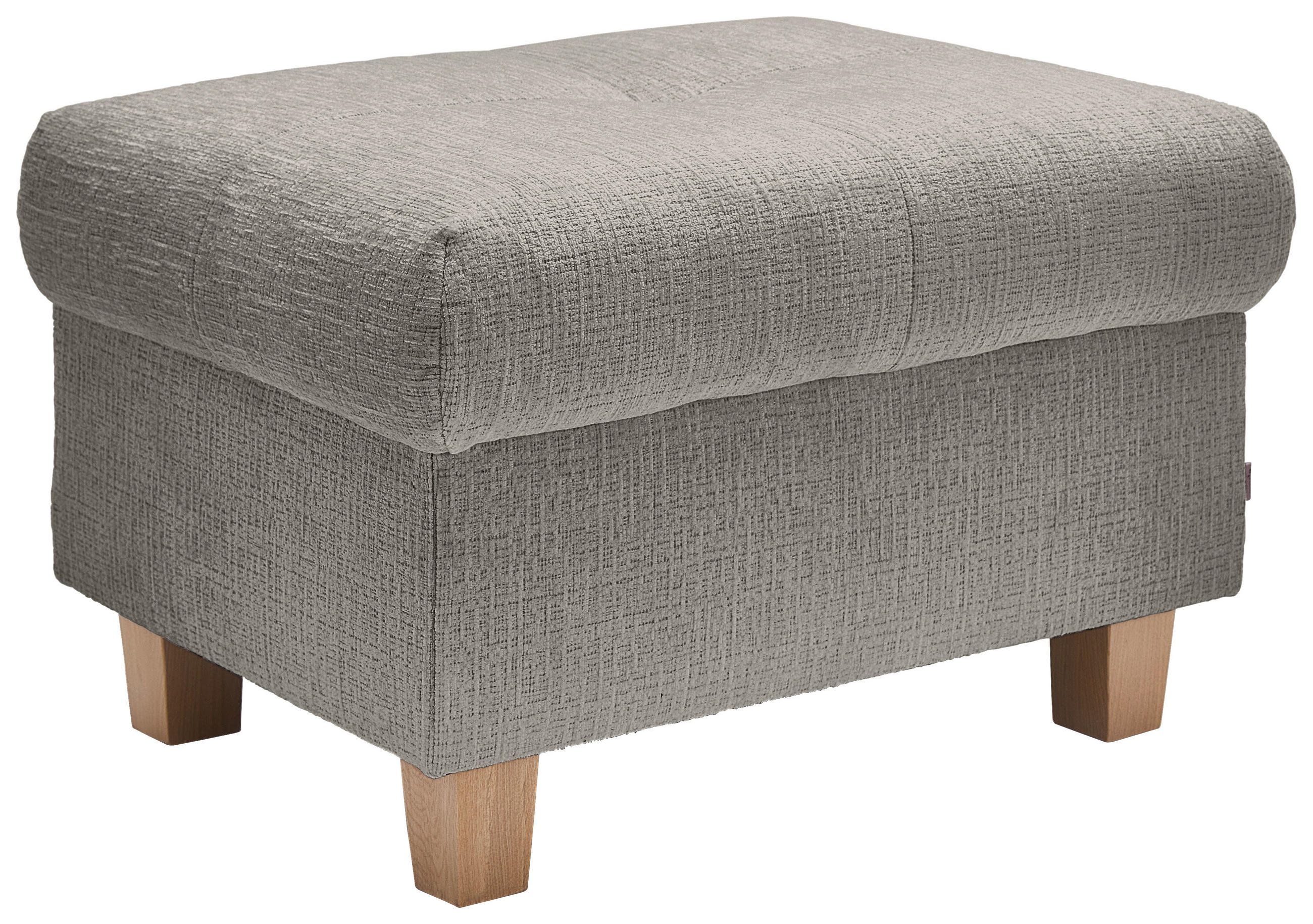 HOCKER Samt Dunkelgrau  - Dunkelgrau/Naturfarben, Design, Holz/Textil (71/46/57cm) - Venda