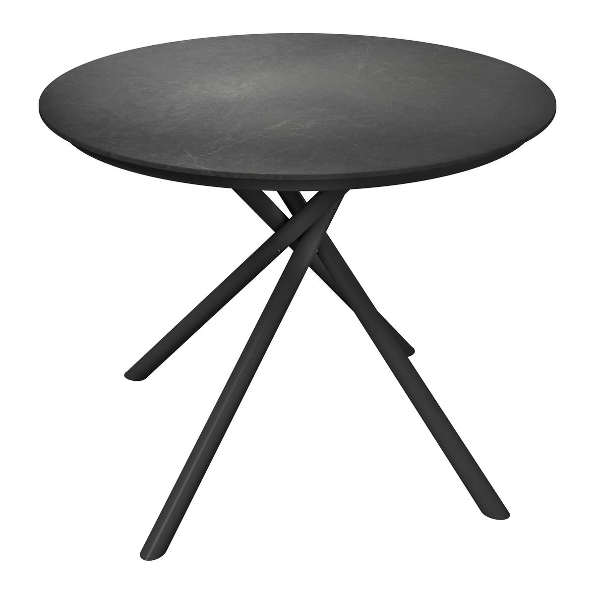 Masă Pentru Grădină 120/120/75 cm   - gri închis/antracit, Modern, metal/piatră (120/120/75cm) - Amatio