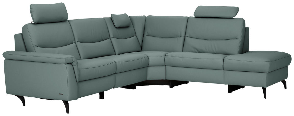 ECKSOFA  in Echtleder Blaugrau  280/249 cm  - Anthrazit/Blaugrau, Design, Leder/Metall (280/249cm) - Himolla Komfortklass