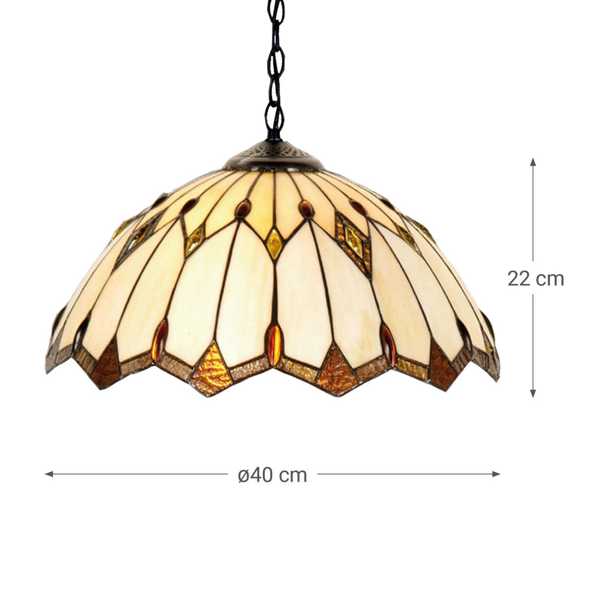 FÜGGŐLÁMPA 22/40/40 cm  - barna/többszínű, Basics, Üveg/fém (22/40/40cm)