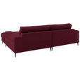 ECKSOFA  in Flachgewebe Rot  253/177 cm  - Rot/Schwarz, Design, Textil/Metall (253/177cm) - Dieter Knoll