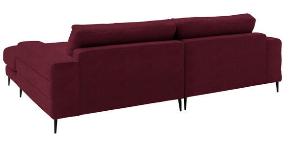ECKSOFA  in Flachgewebe Rot  253/177 cm  - Rot/Schwarz, Design, Textil/Metall (253/177cm) - Dieter Knoll