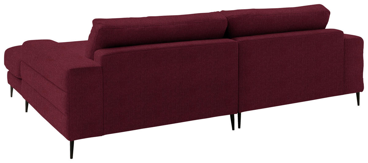 ECKSOFA in Flachgewebe Rot  253/177 cm  - Rot/Schwarz, Design, Textil/Metall (253/177cm) - Dieter Knoll
