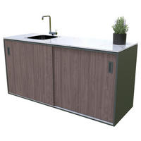 UTEKÖK   180/92/63 cm  - valnötsfärgad/antracit, Basics, metall/sten (180/92/63cm) - Gardenson