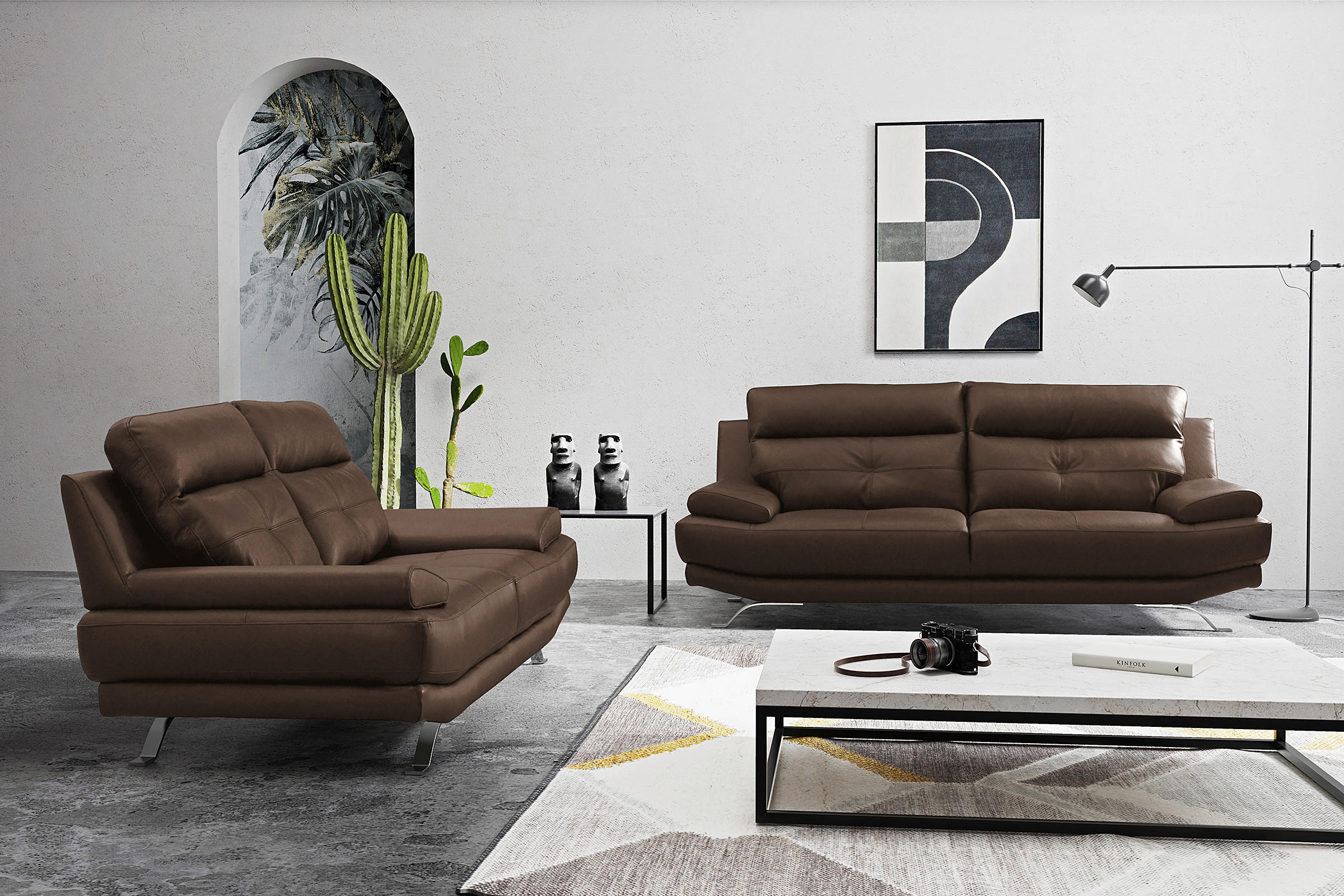 Livetastic 3-Sitzer-Sofa Braun 225x92x99 cm