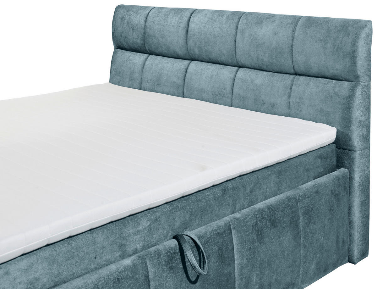 POSTELJA Z VZMETNICO 180 cm   x 200 cm  , tekstil modra  - modra/črna, Konvencionalno, umetna masa/tekstil (180/200cm) - Modante