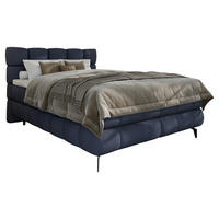 BOXBETT 140/200 cm,  in Blau, Bettkasten, Topper, H3 + H3 = fest  - Blau/Schwarz, Trend, Textil/Metall (140/200cm) - Esposa
