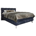 BOXBETT 140/200 cm,  in Blau, Bettkasten, Topper, H3 + H3 = fest  - Blau/Schwarz, Trend, Textil/Metall (140/200cm) - Esposa