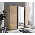 SCHWEBETÜRENSCHRANK  in Eichefarben  - Eichefarben/Schwarz, MODERN, Glas/Holzwerkstoff (170/225,5/60,5cm) - Xora